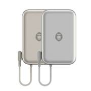 BLUEO BL039 Space Capsule Magnetic Wireless Power Bank with Built-In Cable (10000 mAh) - Silver Titanium product image