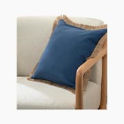 H Living Marine Glory Jute piped Toss Pillow Cover 45x45 cm İndigo product image