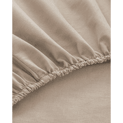 H Living Plain Cotton Single Size Plus Fitted Sheet 120x200 cm Coffee Foam product image