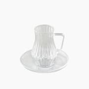 H Living Rachel Glass 12 Pieces 6 Servings Tea Set 135 ml Transparent product image