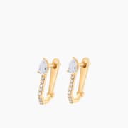 Joy Jewels Pear Cut Rectangle Studded Hoops product image