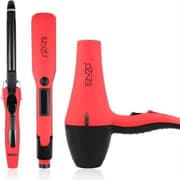 Enzo Set Hair Dryer & Straightener, Curler, Red product image