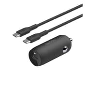 Belkin BoostCharge 30W USB-C PD Car Charger with 1m USB-C to USB-C Cable, Black product image