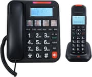 GOL NOM Expandable Phone Set Corded & Cordless Phone System, Answering Big Buttons Handset, Black product image