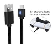 PMW 3M USB-A to USB-C Charging Cable for PS5 Controller — Black product image