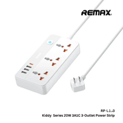 Remax Max Kiddy Adapter 20Watts, 3 Outlet, 1.5Mm, White product image