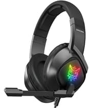 Onikuma K19 Wired Gaming Headset with Mic, RGB LED, Noise Cancelling — Black product image