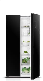 Metalux Side by Side Fridge A++, No Frost, 442Lit, Black product image