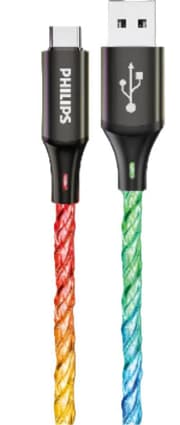 Philips Party Cable, USB- A to USB-C, 480 Mbps, 1Mm, RGB product image