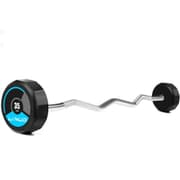 Curved Weight Bar 35 kg Rubber Coated 25 kg for Strength Training, Ideal for Biceps, Triceps, Shoulder and Chest Exercises, Comfortable Grip and Excellent Stability. product image