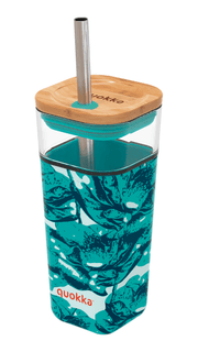 كوب زجاجي مع قشة من الستيل، باللون زهور، 540 مل من كوكا product image