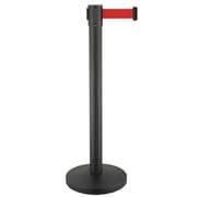 حاجز توجيه وتنظيم الطوابير - عمود بشريط سحب أسود مطفي، ارتفاع 890-910مم، تصميم أنيق ومتين product image
