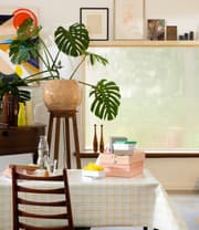 مفرش طاولة عرض 140 سم من Finesse Lola Check - أخضر وبرتقالي product image