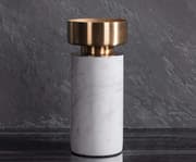 حامل شموع رخام 20 سم من ARMN Pearl - أبيض وذهبي product image