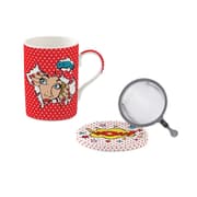 طقم كوب بمصفاة وغطاء 350 مل بعلبة من Easy Life Pop Art - ألوان متعددة product image