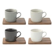 طقم فناجين قهوة 8 قطع 110 مل بعلبة من Easy Life Take a Break - رمادي وأبيض product image