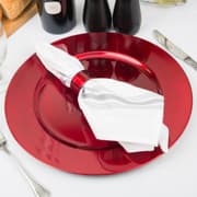 طبق ديكور سفلي بلاستيك 33 سم من Decorazioni Natalizie - أحمر product image
