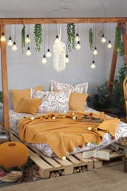 طقم بطانية مجوز كبير 4 قطع من Iyigeceler Istanbul Boho Chic - أصفر داكن product image