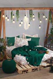 طقم بطانية مجوز كبير 4 قطع من Iyigeceler Istanbul Boho Chic - أخضر product image