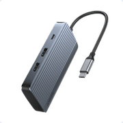 موزع أنكر USB-C 7 في 1 رمادي، دعم عرض مزدوج بدقة 1080p وسرعة نقل 10Gbps product image