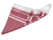 شماغ أردني أحمر أصيل مهدب بالكامل يدوياً بخيوط قطنية product image