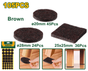 مجموعة وسادات لاصقة ذاتية بني 105 قطعة سمك 3 مم تقليل الضوضاء JDPAS4111 product image