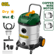 JADEVER Heavy-Duty 60L Wet & Dry Vacuum Cleaner – 2 x 1200W, Stainless Steel Tank (JDVR5A60) product image