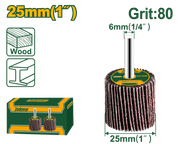 قرص تلميع JADEVER 25MM مع عمود 6MM وحبيبات 80# لصنفرة المعادن والخشب product image