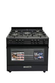 Glem Gas Specialista SB 90cm Black Freestanding Gas Cooker with 5 Burners 106L Oven Fan AirFryer Full Safety - SB9612RBKFSG AF product image