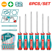 طقم مفكات براغي من 6 قطع نافذة من النوع الثقيل من توتال product image