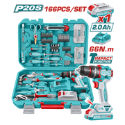 Total THKTHP‏41667 Cordless Impact Drill 20V 66Nm Tool Set 166 Pcs product image