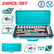 مجموعة مفاتيح تشغيل 24 قطعة Cr-V من THT121242 مع صندوق معدني متينة وعالية الجودة product image