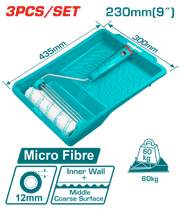 TOTAL Cylinder Brush 3-in-1 Set for Inner Wall – 230mm Microfiber Roller with Tray (THT811230912) product image