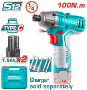 درل براغي شحن توتال TIRLI12015، 12 فولت، 100 نيوتن، سرعتها 2000 دورة في الدقيقة product image