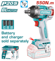 TOTAL 20V Cordless Impact Wrench 1/2″ Brushless – 550Nm with Sockets (TIWLI20551) product image