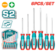طقم مفكات 6 قطع بمادة S2، مقابض مريحة وقوة مغناطيسية قوية لتسهيل العمل. product image