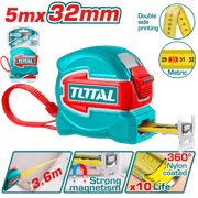 شريط قياس فولاذي 5 متر × 32 مم - خطاف مغناطيسي من توتال TOTAL product image