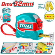 متر قياس فولاذي توتال 8 متر × 32 مم - خطاف مغناطيسي من توتال product image