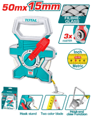 شريط قياس فيبرجلاس 50 متر × 15 ملم من توتال TOTAL product image