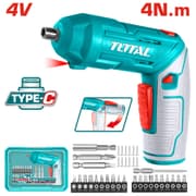 دريل براغي شحن صغير 4 V مع مجموعة راسيات من توتال TOTAL product image