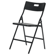 كرسي قابل للطي للاستخدام الثقيل بتصميم قوي إطار فولاذي أسود 76x45 سم product image