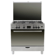 طباخ غاز نارا 90 سم ستانليس ستيل 5 شعلات مع مروحتين ومناصب سكب سميكة product image
