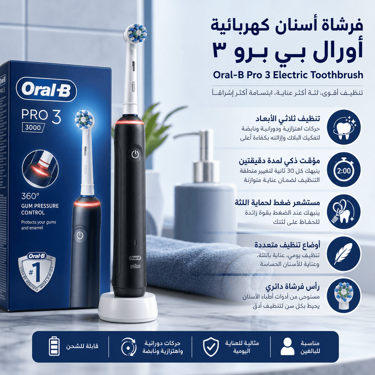 فرشاة أسنان كهربائية أورال بي برو ٣