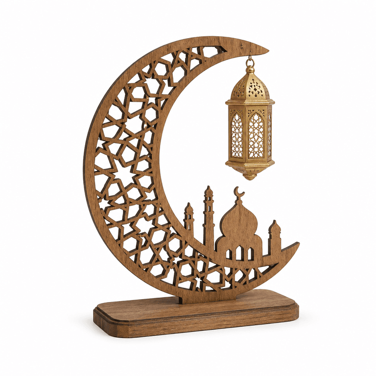 حامل ديكور طاولة رمضان الخشبي