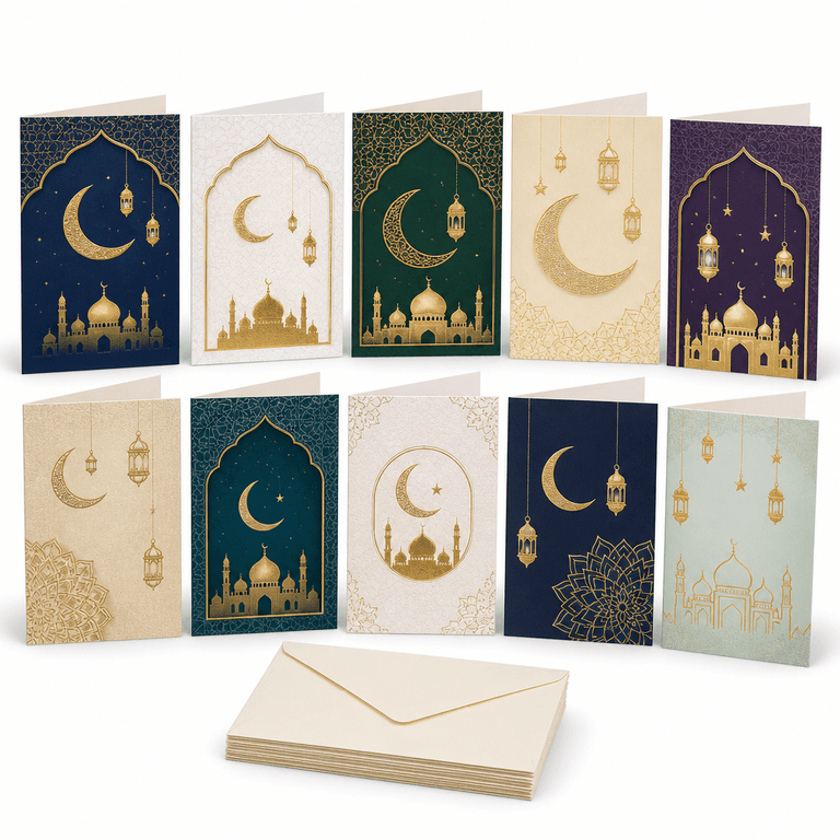 طقم بطاقات تهنئة عيد - 10 بطاقات