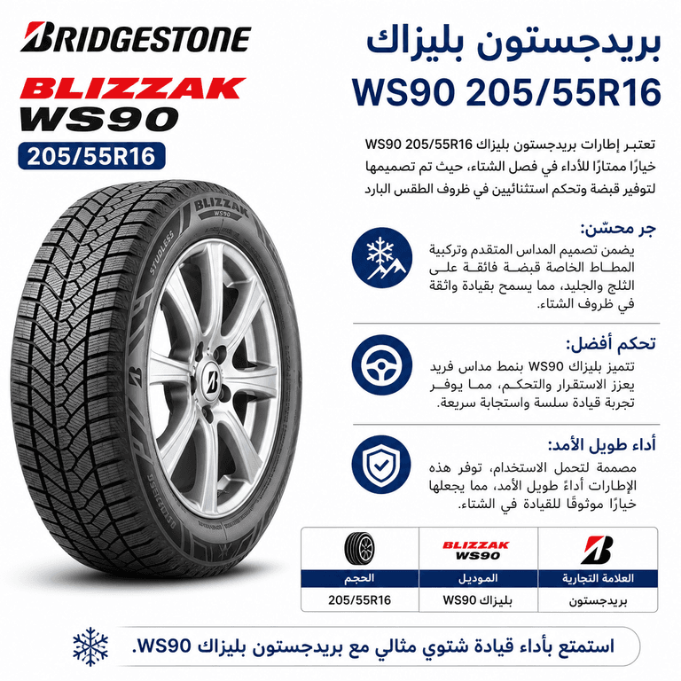 بريدجستون بليزاك WS90 205/55R16