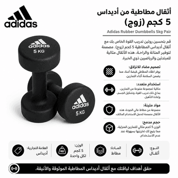 Adidas Rubber Dumbbells 5kg Pair