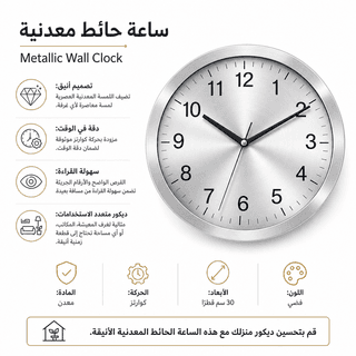 Metallic Wall Clock