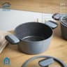 طنجرة جرانيت بغطاء زجاجي - متعددة الأحجام - A Home product thumbnail 6