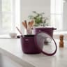 طنجرة جرانيت بغطاء زجاجي بلون بيرغندي - Julia product thumbnail 3